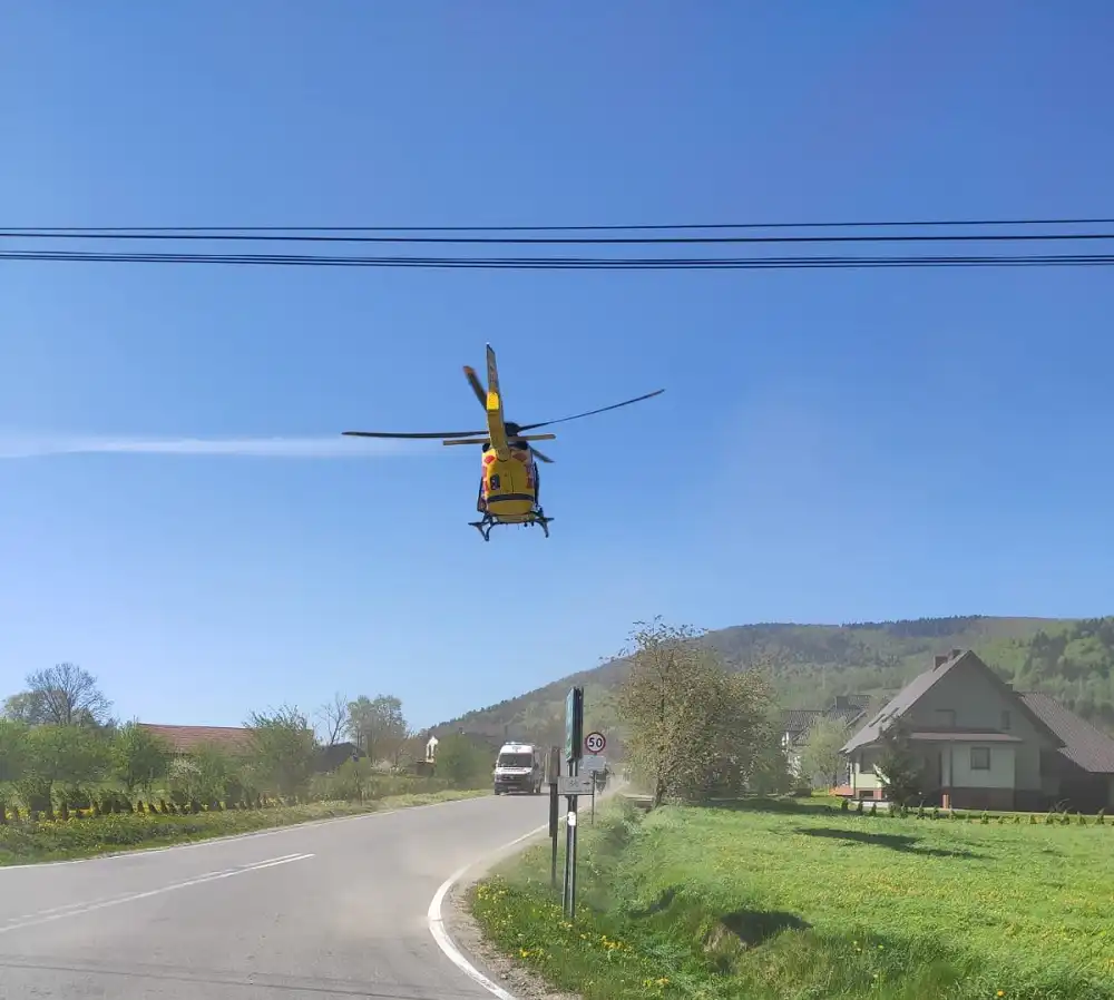 Łyczanka: Wypadek na motocyklu. Wezwano śmigłowiec LPR