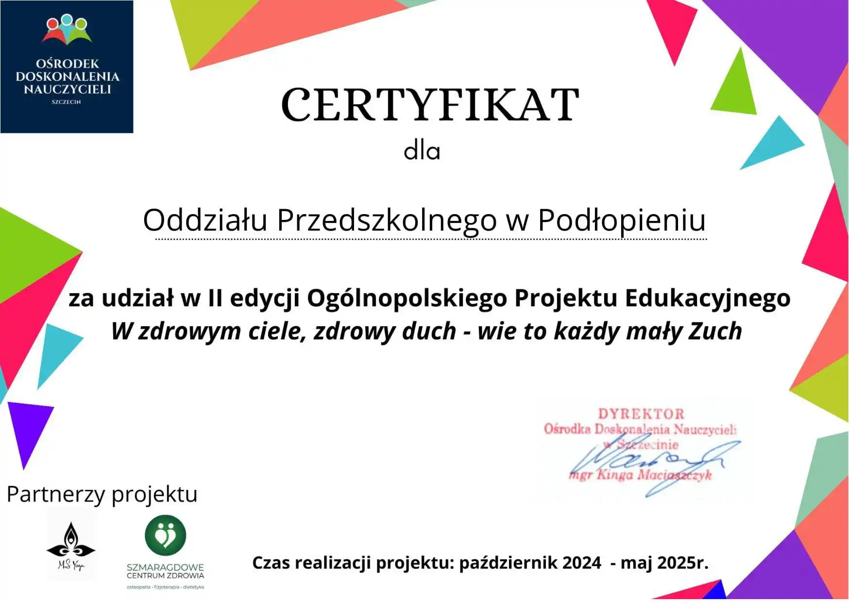 „W zdrowym ciele zdrowy duch”. Przedszkolaki z Podłopienia postawiły na ruch