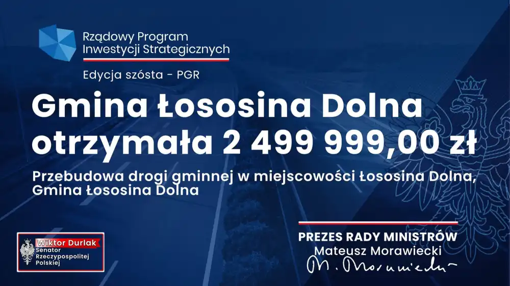 Kolejna droga w gminie Lososina Dolna zostanie przebudowana dzięki środkom zewnętrznym