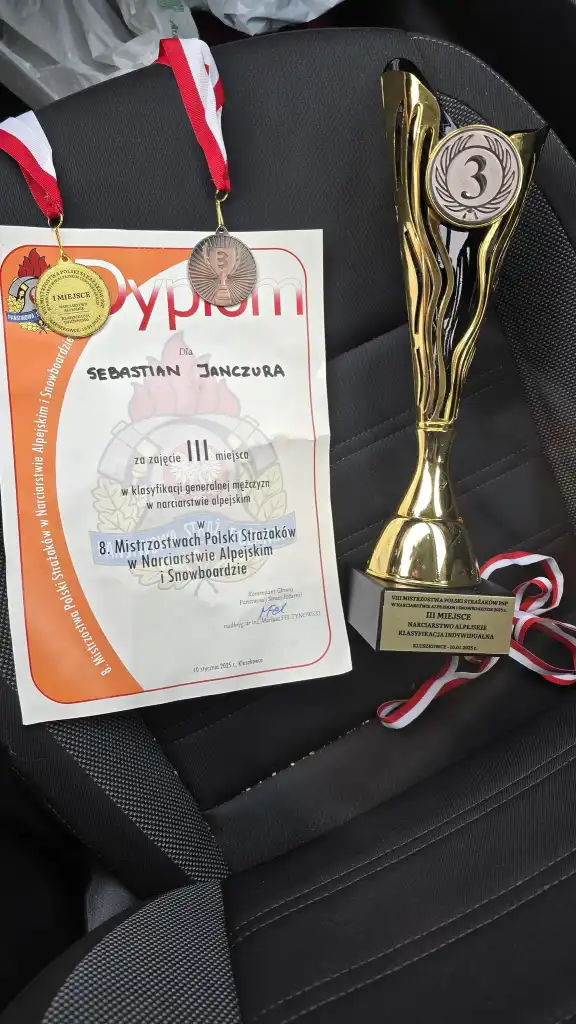 Strażak z Nowego Sącza na podium Mistrzostw Polski Strażaków w narciarstwie