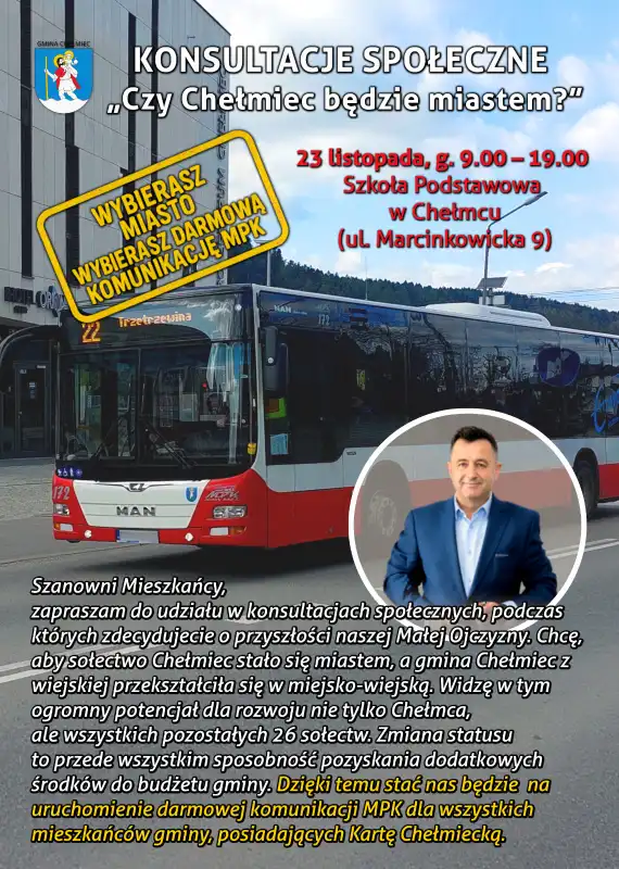 Chełmiec ponownie walczy o prawa miejskie. Wójt Kuzak: chcemy transparentnych konsultacji i otwartej debaty