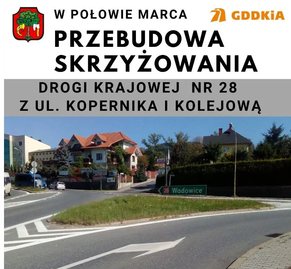 Limanowa: W marcu rozpocznie się przebudowa skrzyżowania DK28 z ul. Kopernika i Kolejową
