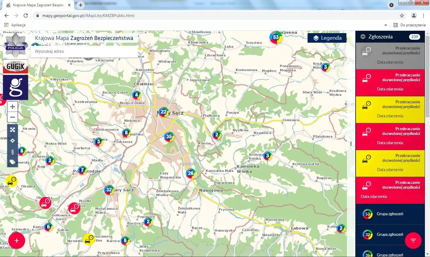 Krajowa Mapa Zagrożeń Bezpieczeństwa: Sądeczanie nanieśli już ponad 10 tysięcy zagrożeń