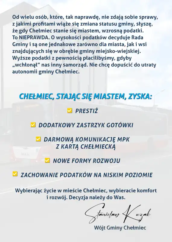 Chełmiec ponownie walczy o prawa miejskie. Wójt Kuzak: chcemy transparentnych konsultacji i otwartej debaty