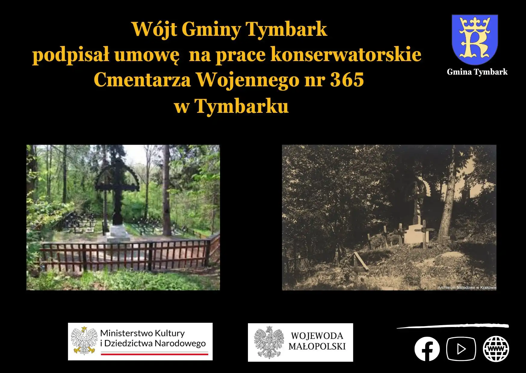Rusza renowacja Cmentarza Wojennego nr 365 w Tymbarku. Podpisano umowę
