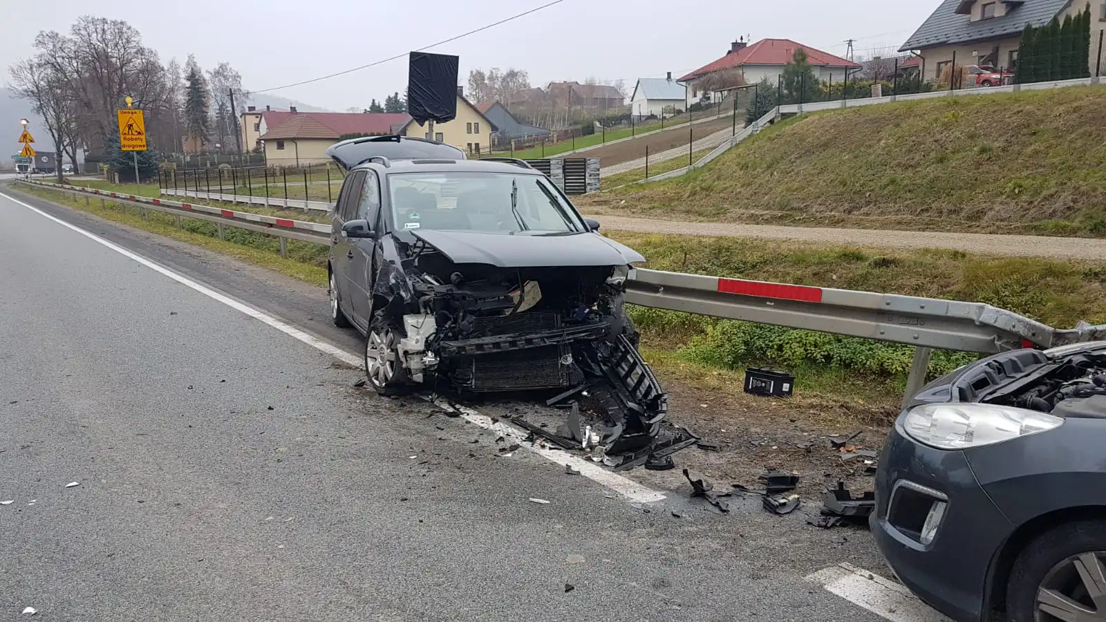 Kraksa na DK 75 w Tęgoborzy
