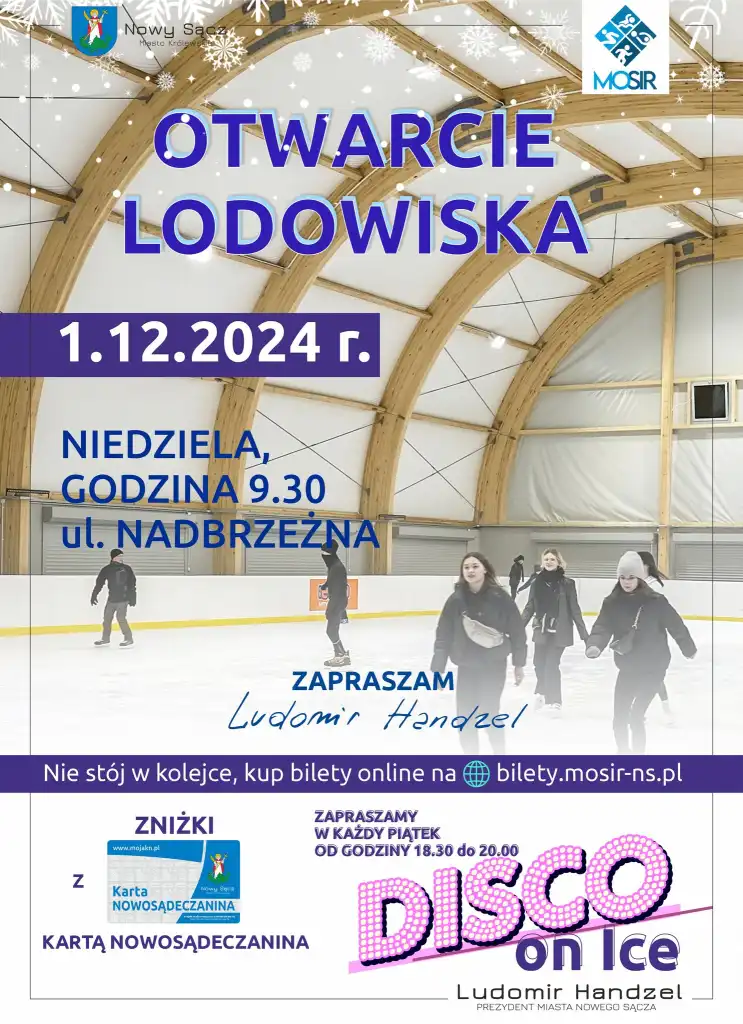 Lodowisko przy Nadbrzeżnej. Otwarcie 1 Grudnia