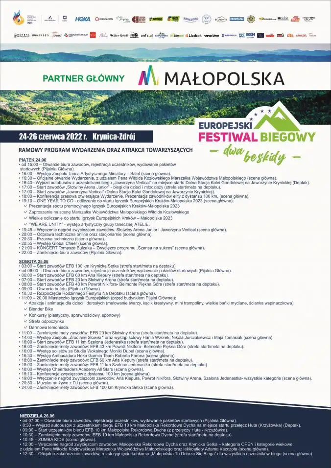 II Europejski Festiwal Biegowy – Dwa Beskidy (EFB) w Krynicy-Zdroju