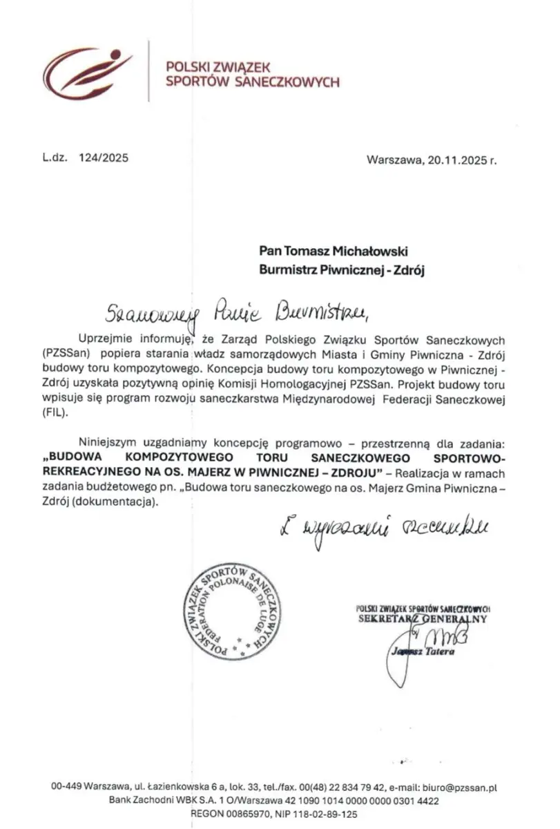 Piwniczna-Zdrój coraz bliżej własnego toru saneczkowego