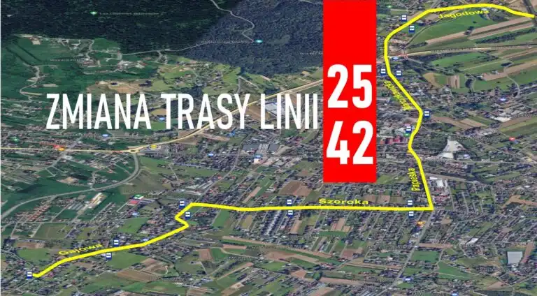 Uwaga! Od 5 sierpnia zmiana trasy linii 42 oraz wydłużenie linii nr 25