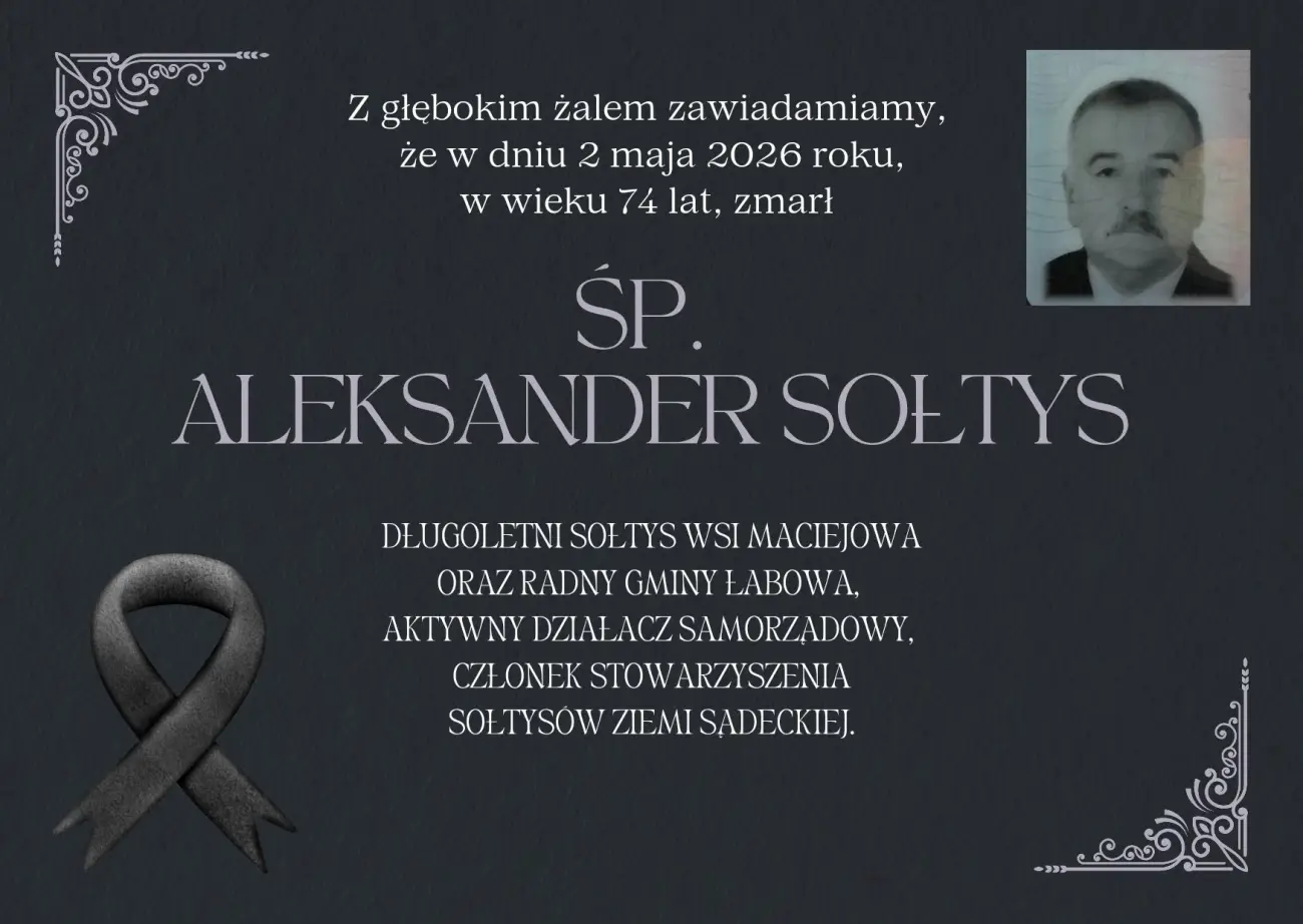Zmarł Aleksander Sołtys. Wieloletni sołtys Maciejowej